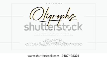 Oligrophs abstract font alphabet. Minimal modern urban fonts for logo, brand etc. Typography vector illustration