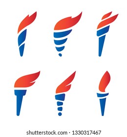 Olimpic Flame Torch Vector Icons