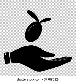 Oliva sign. Save or protect symbol by hand