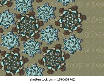 Fondo floral abstracto de oliva con espirales