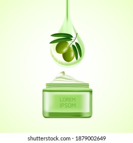 Olive beauty and cosmetic elegant vector illustration.
