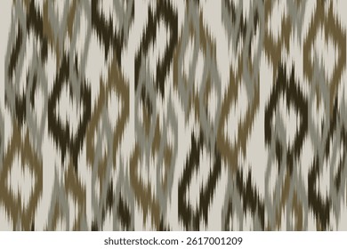 Olive beige ikat twisted wave, ornament endless colorful stripe blurred pattern fashion textile beautiful ethnicity ogee print abstract dynamic cloth rhythm soft draw grunge canvas ethnic style fabric