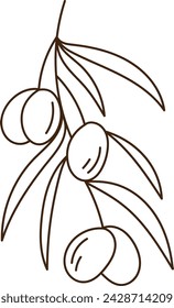 Olive Berries Doodle Vektor-Illustration