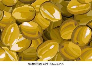 Olive berries on a white background vector illustration