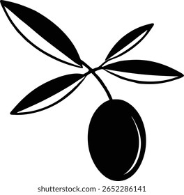olive black silhouette vector illustration