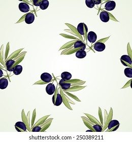 olive border watercolor - vector illustration