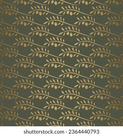 Olive Branch Abstract Seamless Pattern for Extra Virgin Olive Oil or Italian Cuisine Restaurant