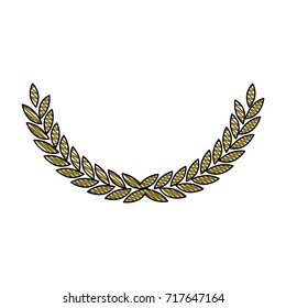 olive branch arch in colored crayon silhouette vector illustration
