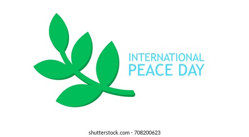 olive branch and banner for International Peace Day poster