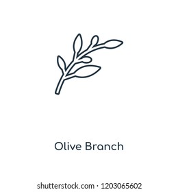 Olive Branch concept line icon. Linear Olive Branch concept outline symbol design. This simple element illustration can be used for web and mobile UI/UX.
