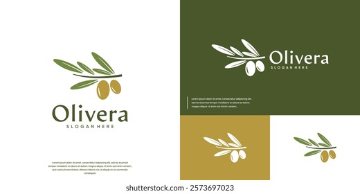 olive branch, cosmetic, health oil, logo graphic template.