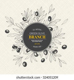 Olive branch. Design template. Vector illustration