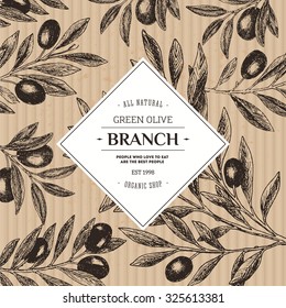 Olive branch. Design template. Vector illustration