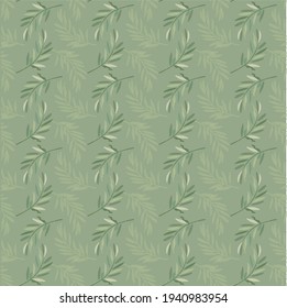 Rama de olivo elementos de diseño de arte de patrones sin costura de color verde material ilustración vectorial para web, para impresión de tela