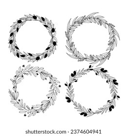 Olive branch hand drawn illustration for your design