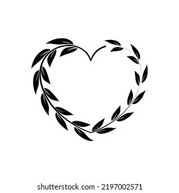 Olive branch, Heart Shaped Wreath. Vintage