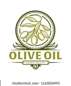 Olive Branch Icon For Olive Oil Label