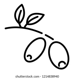 Olive branch icon. Outline olive branch vector icon for web design isolated on white background