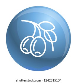 Olive branch icon. Outline olive branch vector icon for web design isolated on white background