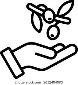 Olive Branch Icon Outline Vector Illustration
