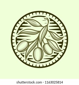 Olive Branch icon in stylized round frame