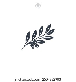 Olive Branch icon symbol vector illustration isolated on white background