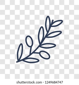 Olive Branch icon. Trendy linear Olive Branch logo concept on transparent background from Religion-2 collection