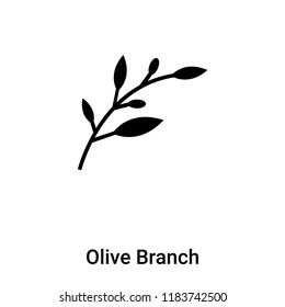 Olive Branch icon vector isolated on white background, logo concept of Olive Branch sign on transparent background, filled black symbol