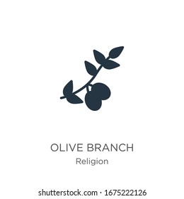 Olive branch icon vector. Trendy flat olive branch icon from religion collection isolated on white background. Vector illustration can be used for web and mobile graphic design, logo, eps10