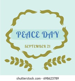 olive branch for International Peace Day poster, vector