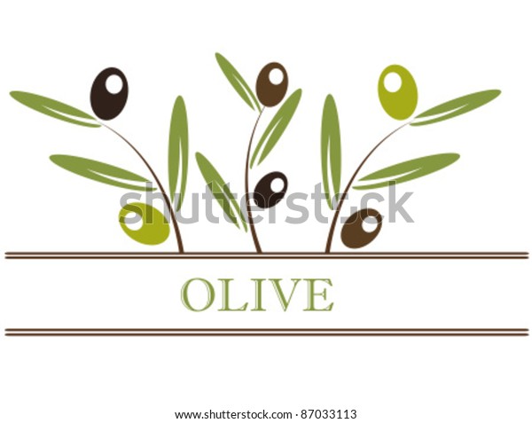 Olive Branch Label Vector Illustration Stock Vector (Royalty Free ...