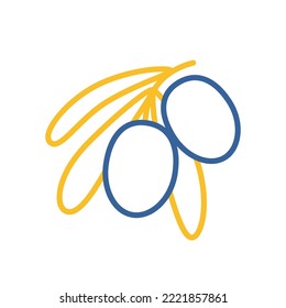 Olive branch, leaves and olives vector icon. Graph symbol for food and drinks web site, apps design, mobile apps and print media, logo, UI