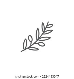 Olive Branch Line Icon Vector Illustration Eps10