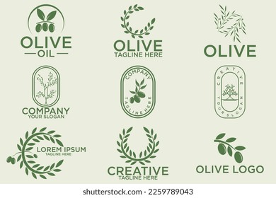 olive branch logo design with 9 options