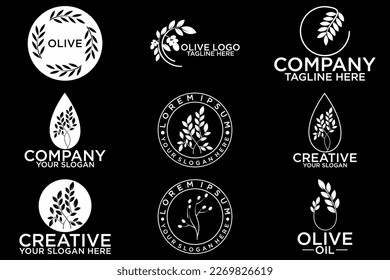 olive branch logo design with 9 options	