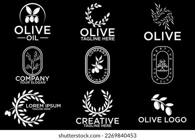 olive branch logo design with 9 options	