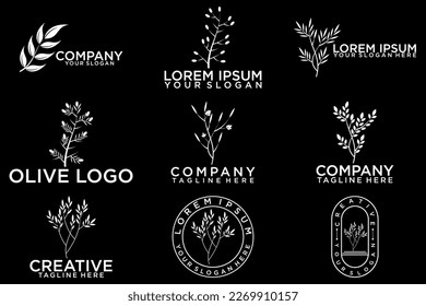 olive branch logo design with 9 options	