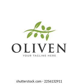 olive branch logo design. olive logo template vector design