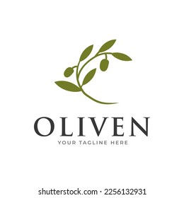 olive branch logo design. olive logo template vector design