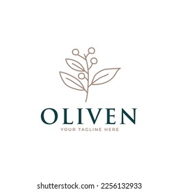 olive branch logo design. olive logo template vector design