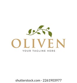 olive branch logo design. olive logo template vector design