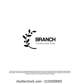 olive branch logo design vector