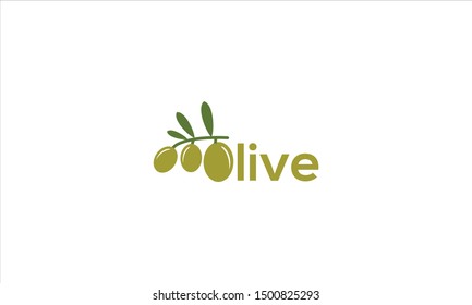 Olive branch logo with word flat icon