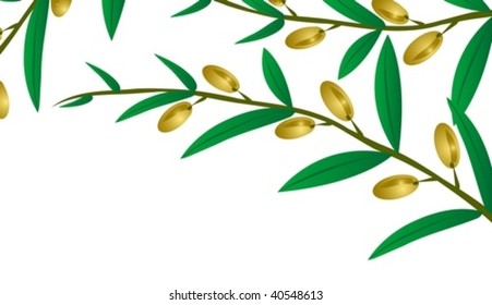 olive branch on a light brown background