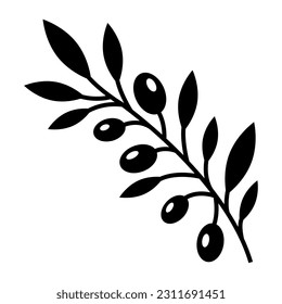 Olive branch on white background