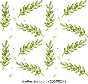 Olive Branch Pattern - Seamless pattern of olive branches. Eps10