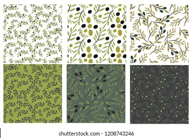 Olive branch seamless pattern background for your design 