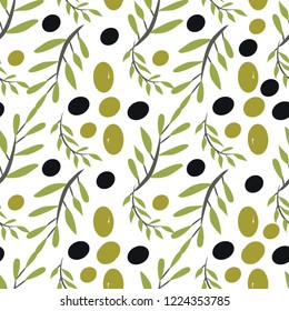 Olive branch seamless pattern background for your design 
