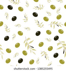 olive branch seamless pattern. Digital background for your design: wallpaper, site, card, menu