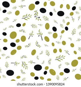 olive branch seamless pattern. Digital background for your design: wallpaper, site, card, menu